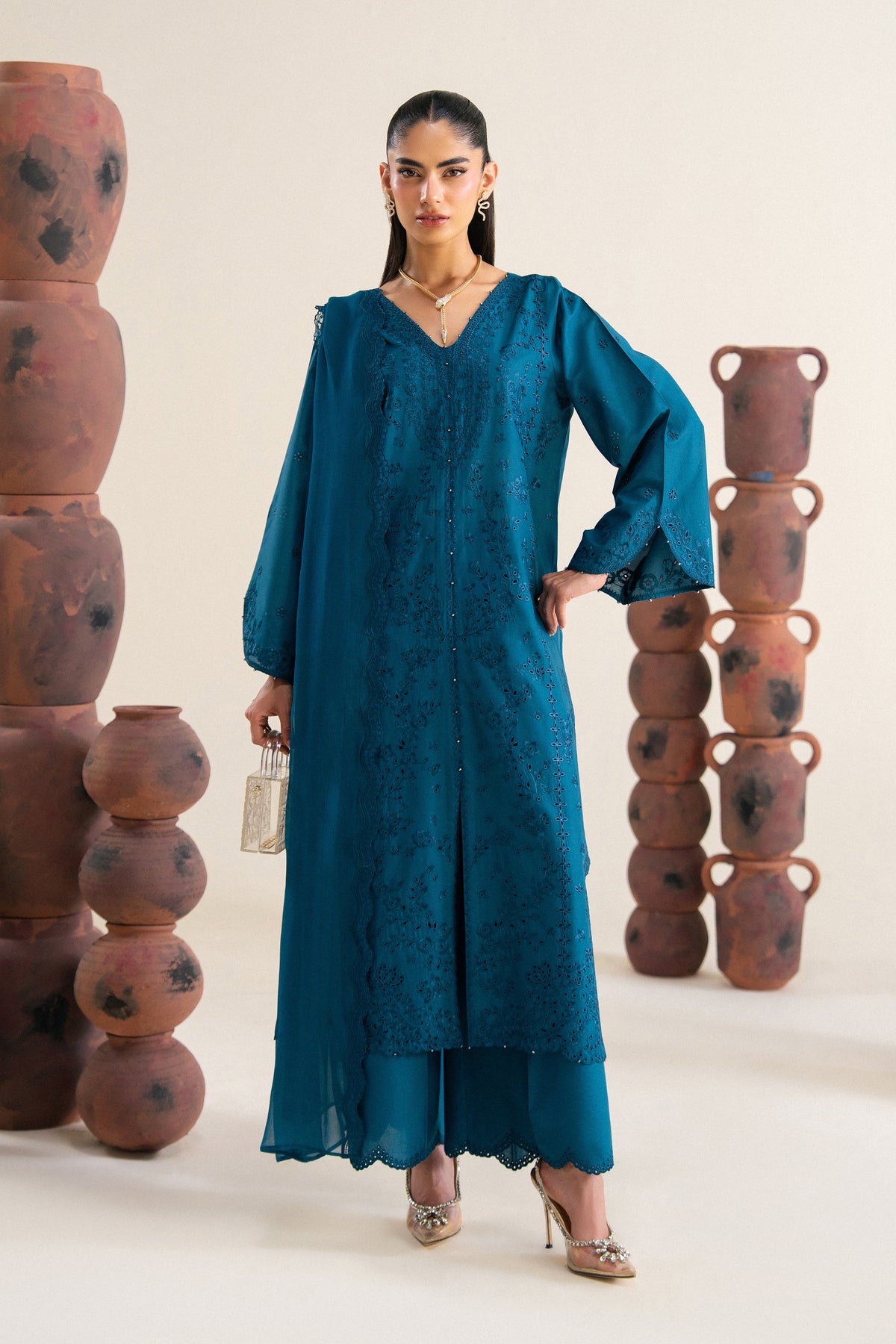 Amyra Blue 3Pc - Festive Eid Pret