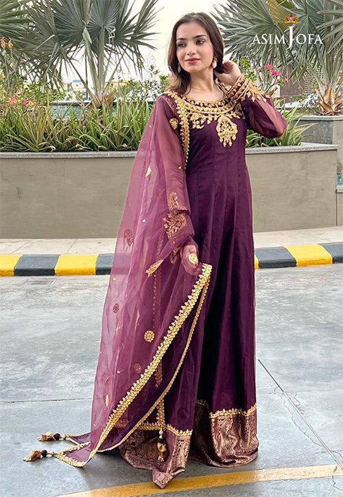 AJFC-73 EMBROIDERED ORGANZA 3 PCS