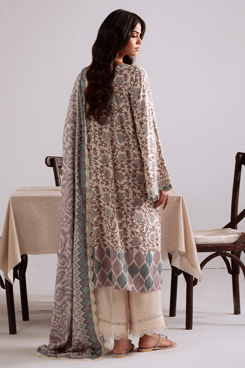 IZNIK BLOOM-3PC LINEN PRINTED SUIT