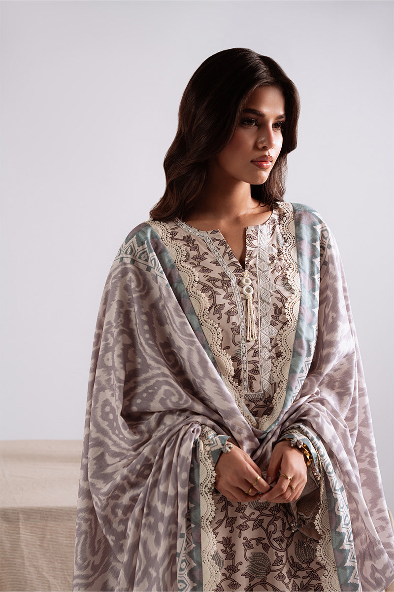 IZNIK BLOOM-3PC LINEN PRINTED SUIT