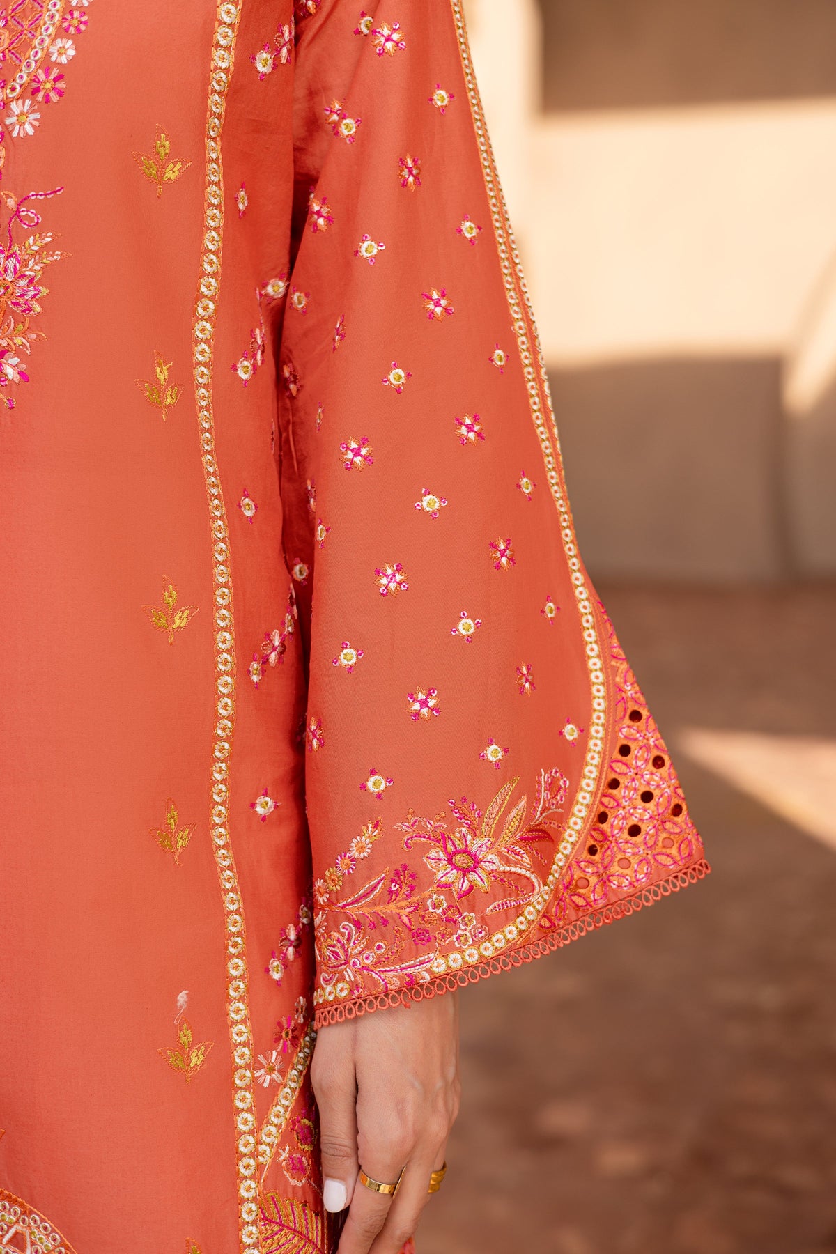 Ashnah 3Pc - Embroidered Luxe Pret