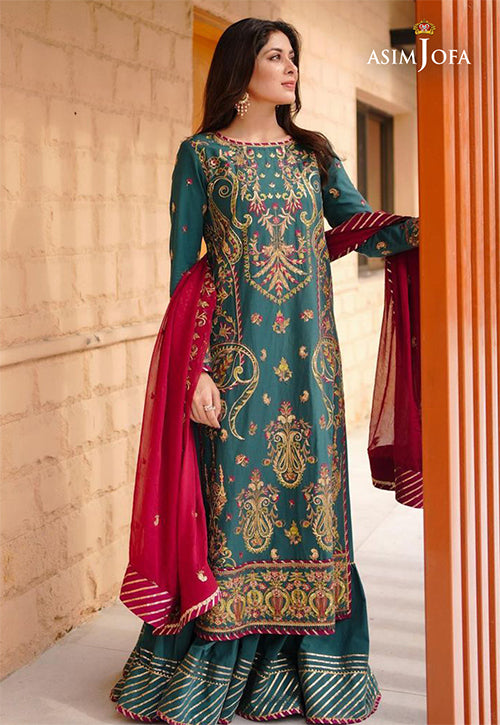 AJLR-28 EMBROIDERED LAWN 3 PCS
