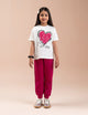 2 PIECE HEART GRAPHIC SUIT