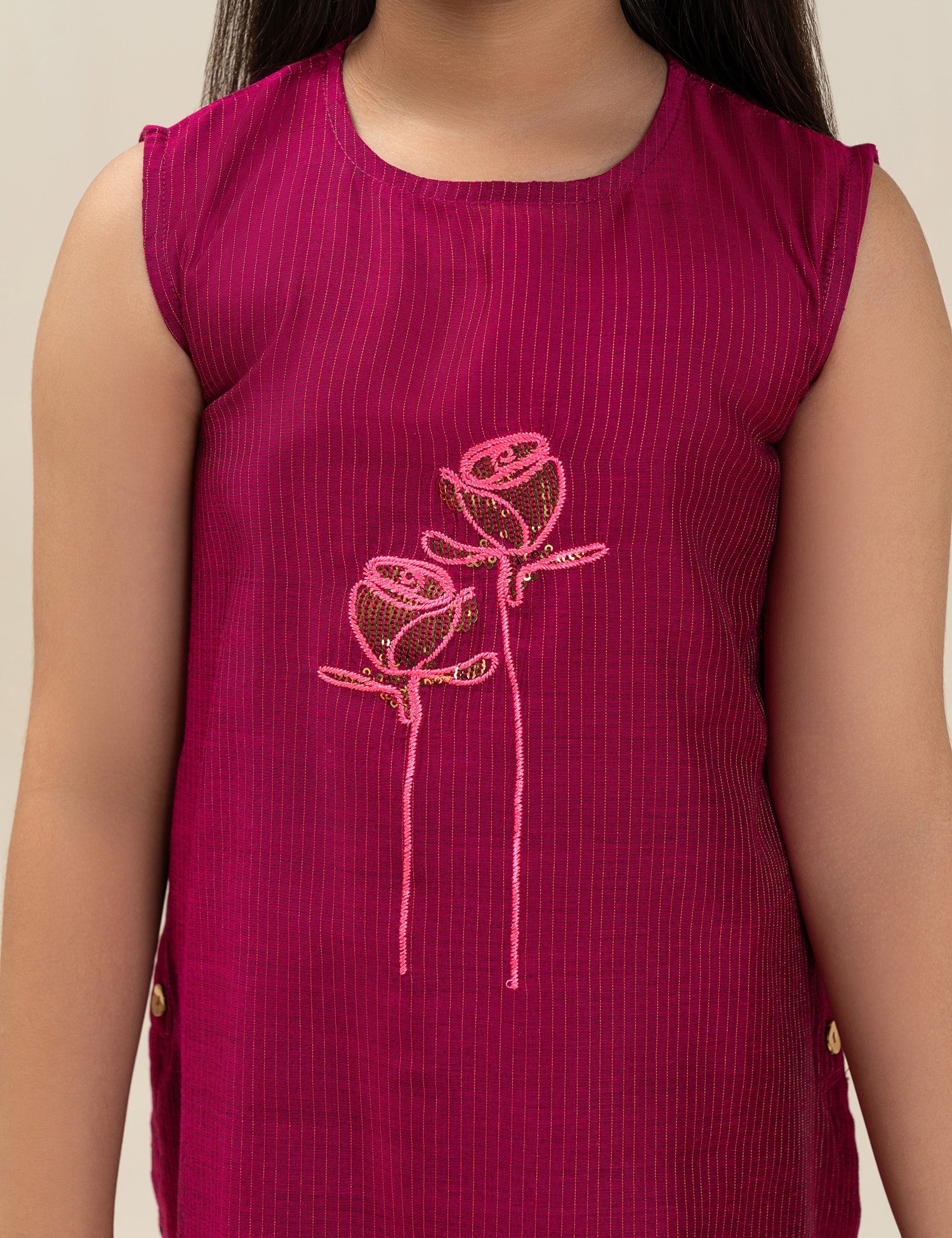 2 PIECE ROSE EMBROIDERED SUIT
