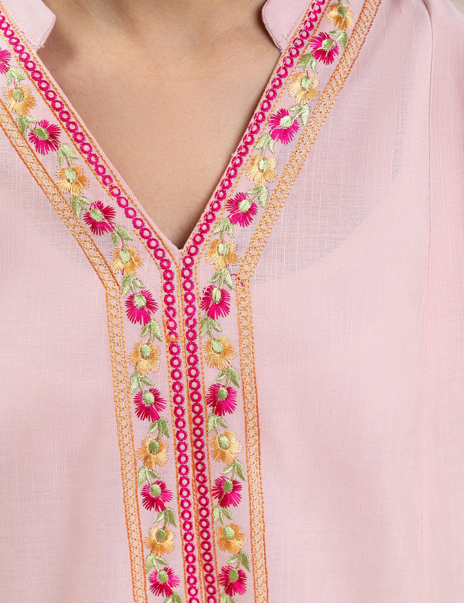 2 PIECE FLORAL EMBROIDERED SUIT