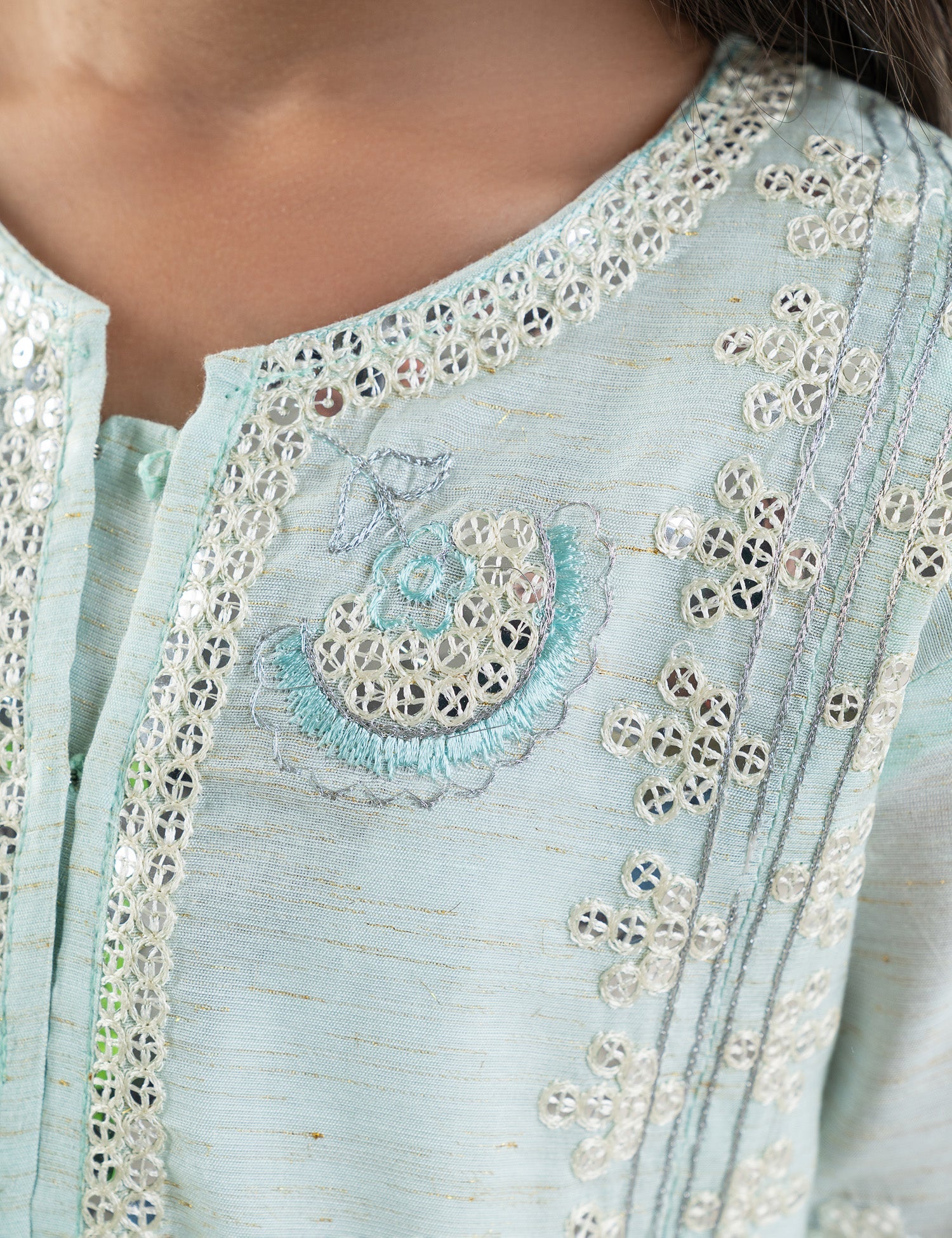 2 PIECE SEQUIN EMBROIDERED SUIT
