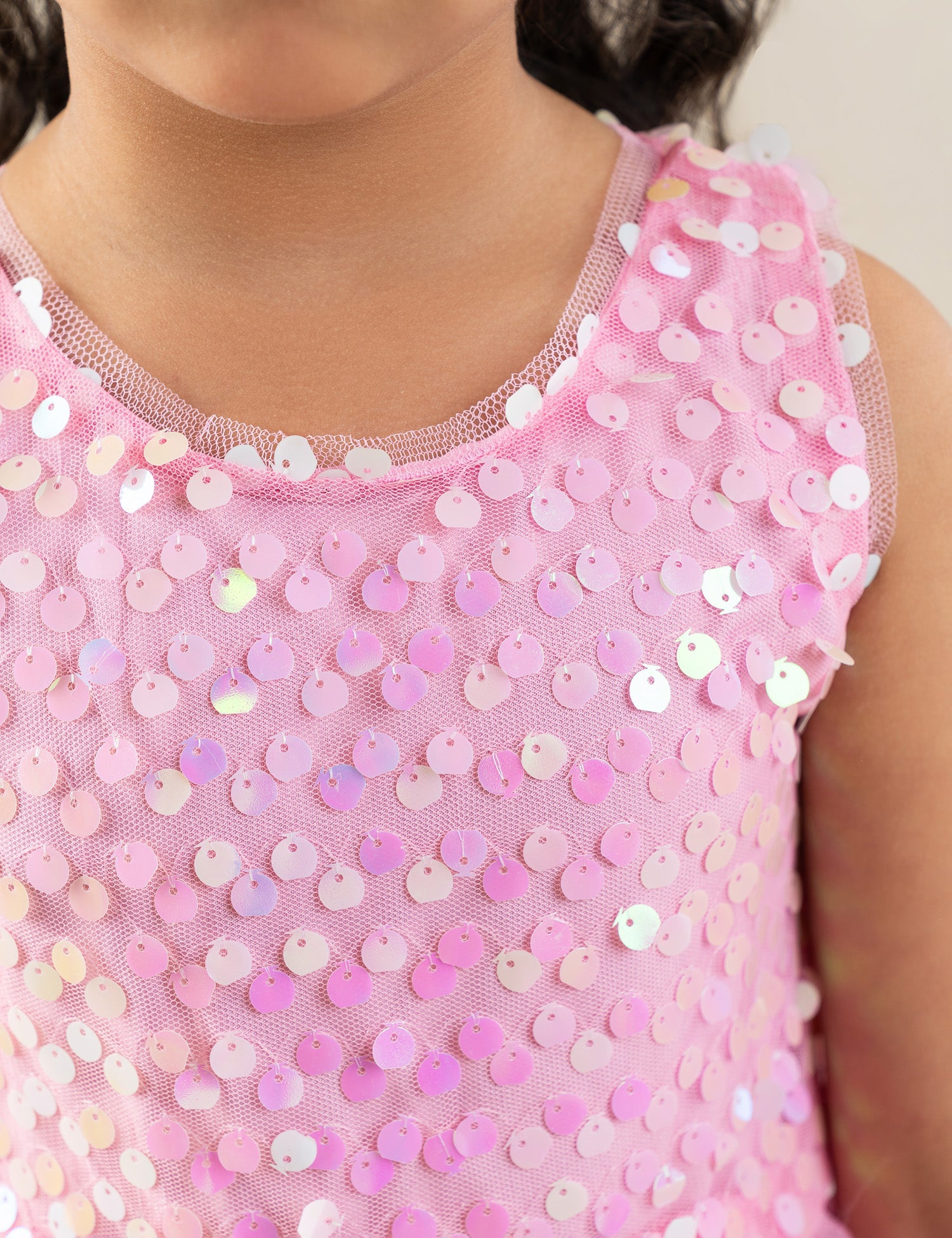 SEQUIN BODICE TULLE DRESS