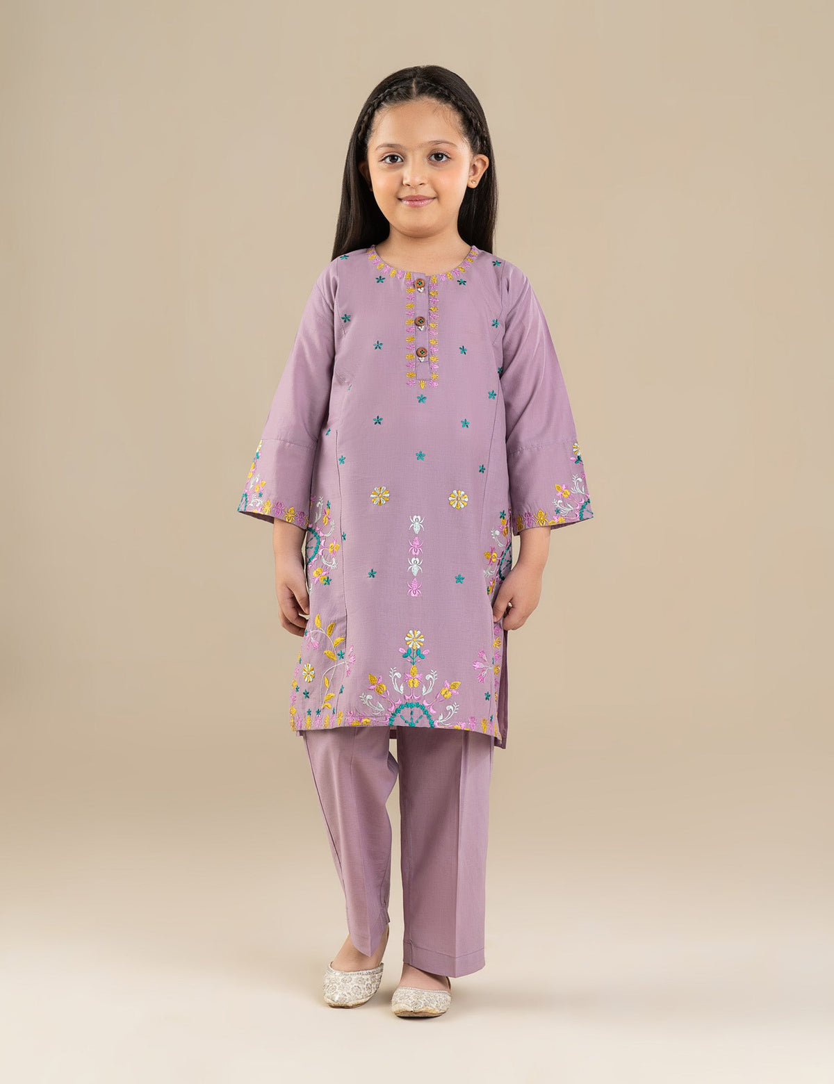 2 PIECE FLORAL EMBROIDERED SUIT