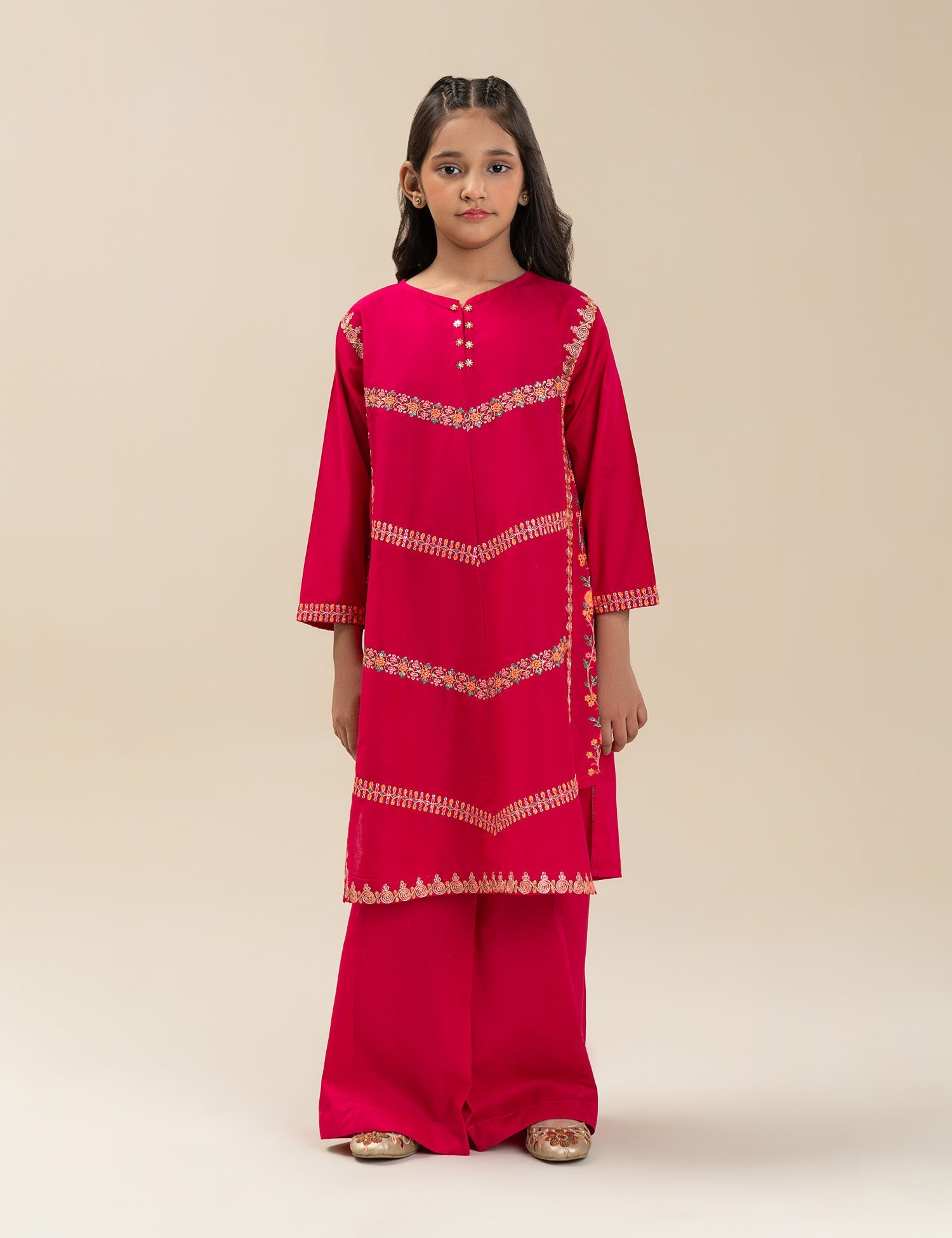 2 PIECE FLORAL EMBROIDERED SUIT