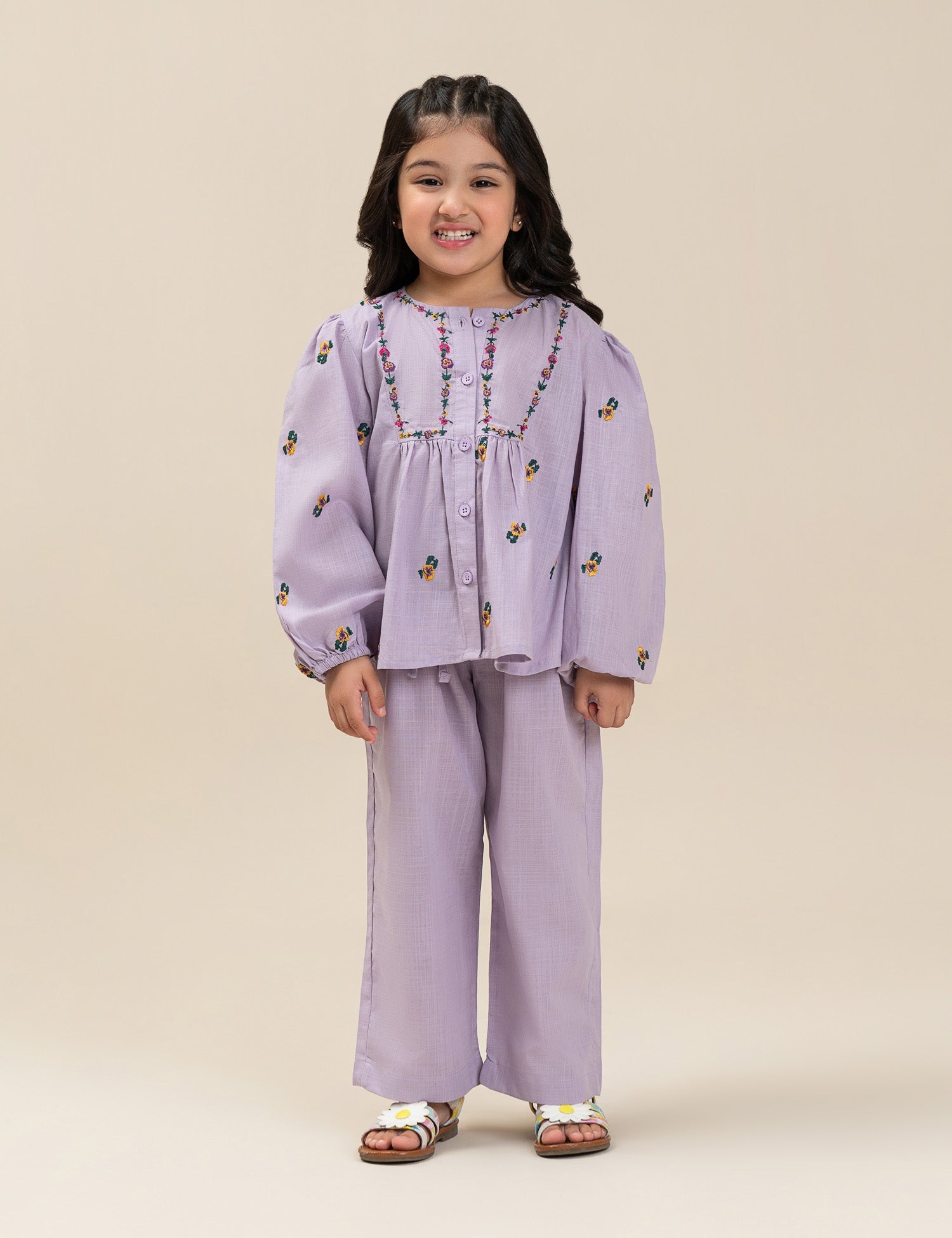 2 PIECE FLORAL EMBROIDERED SUIT