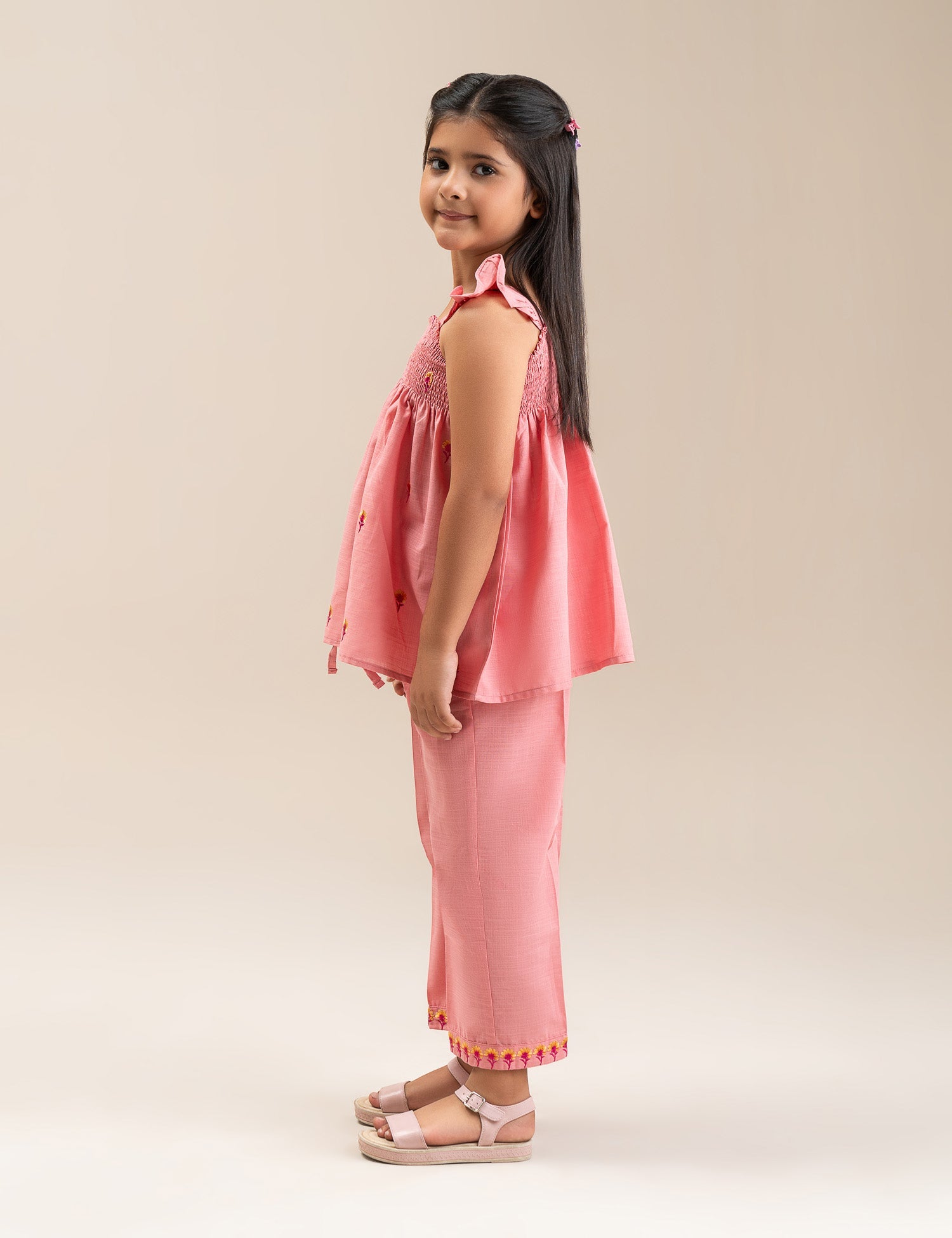 2 PIECE EMBROIDERED SMOCKED SUIT