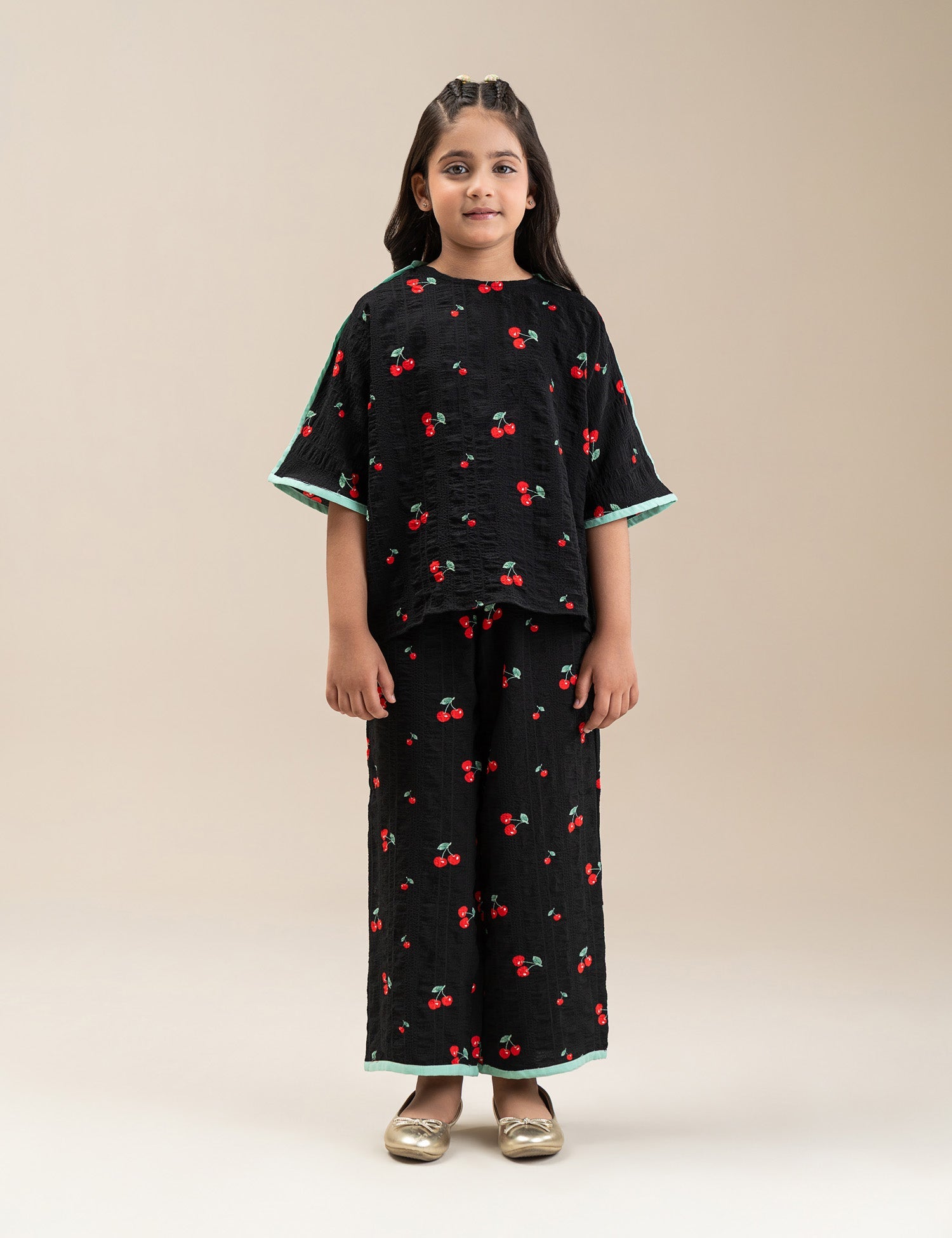 2 PIECE CHERRY PRINTED SUIT