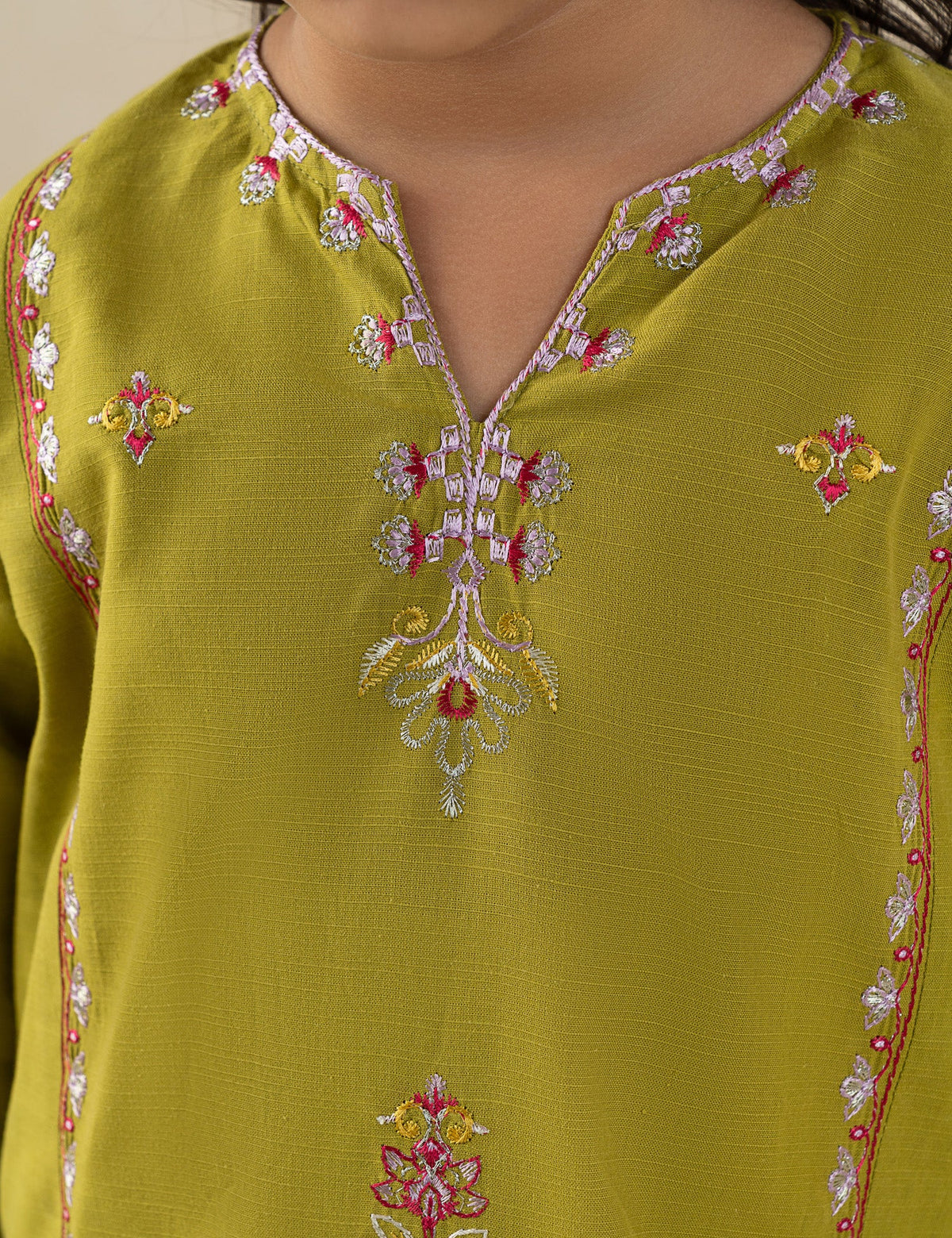 2 PIECE FLORAL EMBROIDERED SUIT - BK12603GEWS29652-GREEN-2000000305545-3-4Y