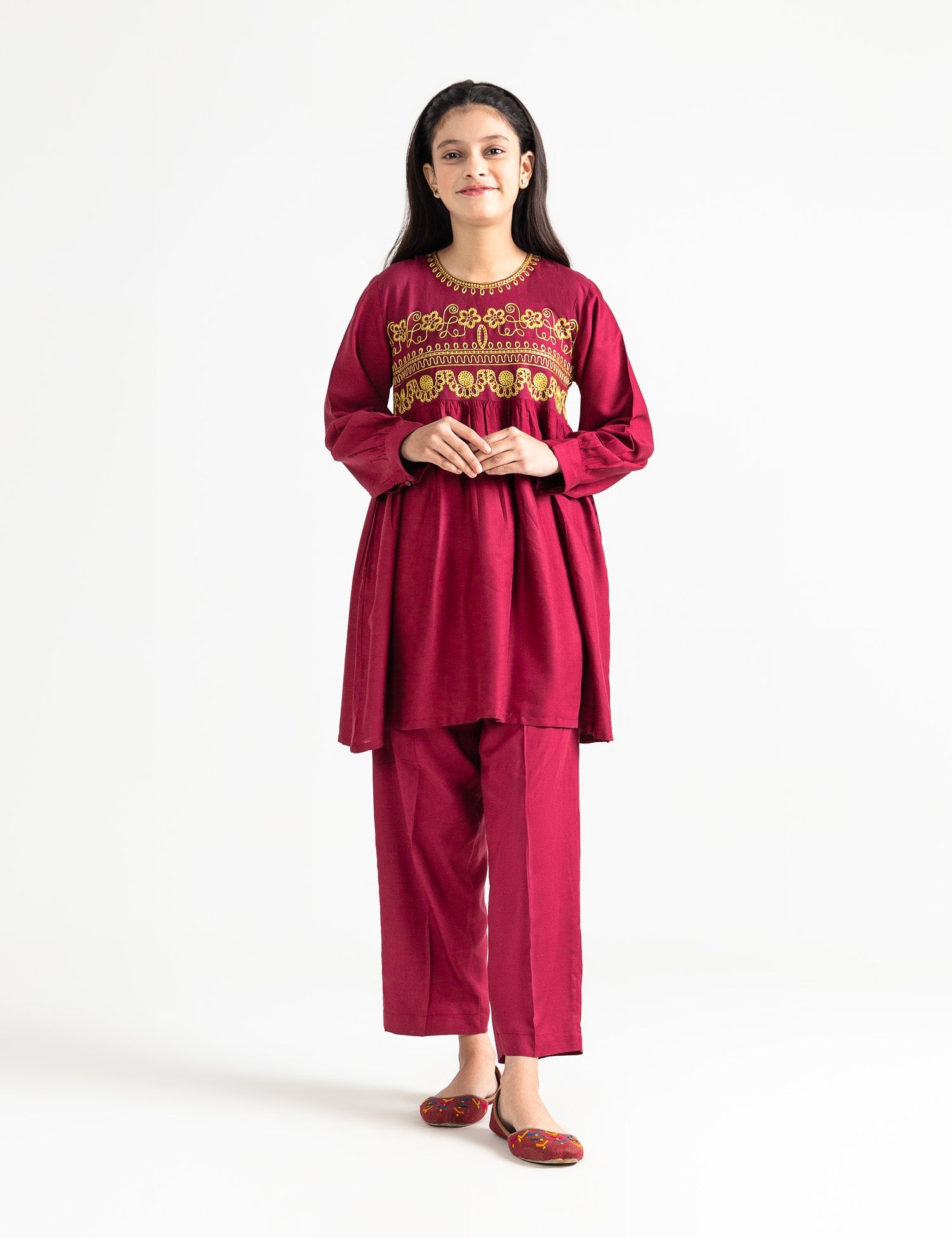 2 PIECE EMBROIDRED PEPLUM SUIT