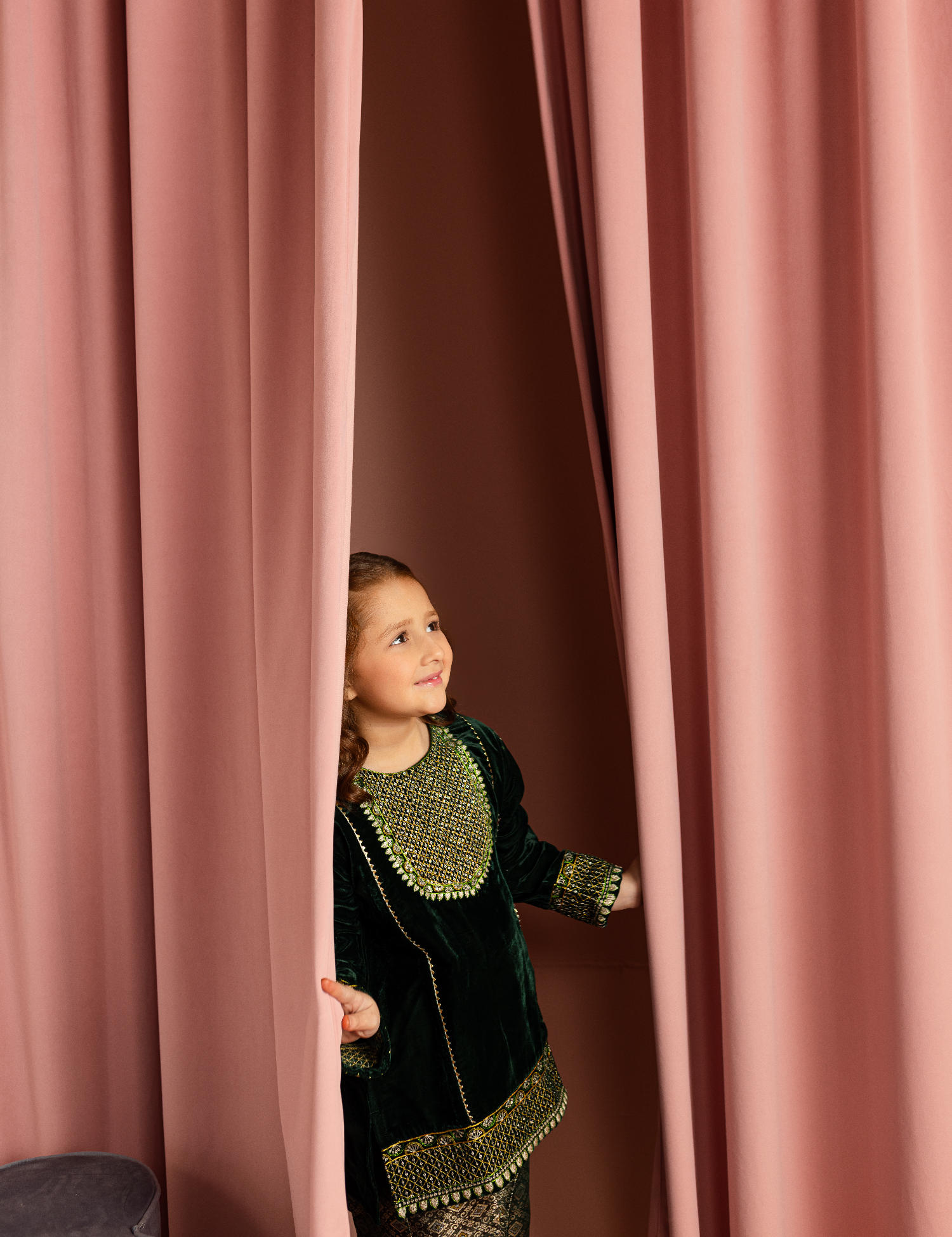 2 Piece Velvet Embroidered Garara Suit