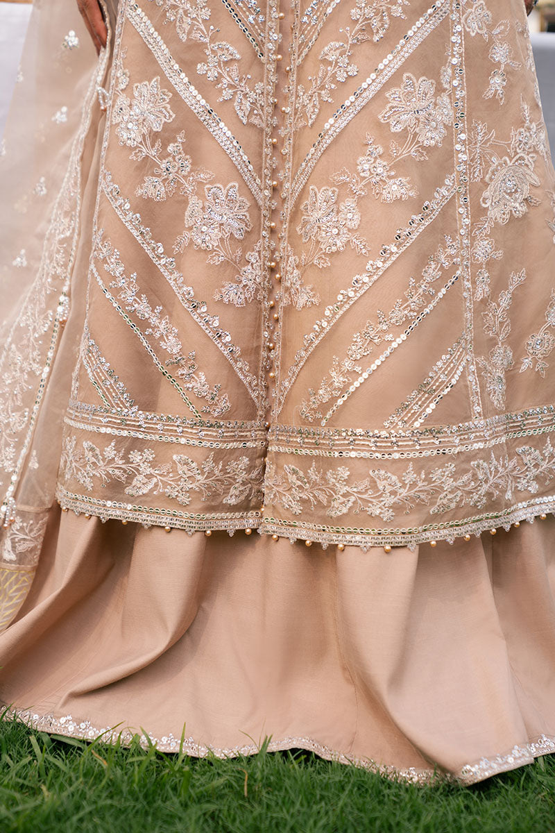 BRONZE BLAZE-3PC ORGANZA EMBROIDERED PRET