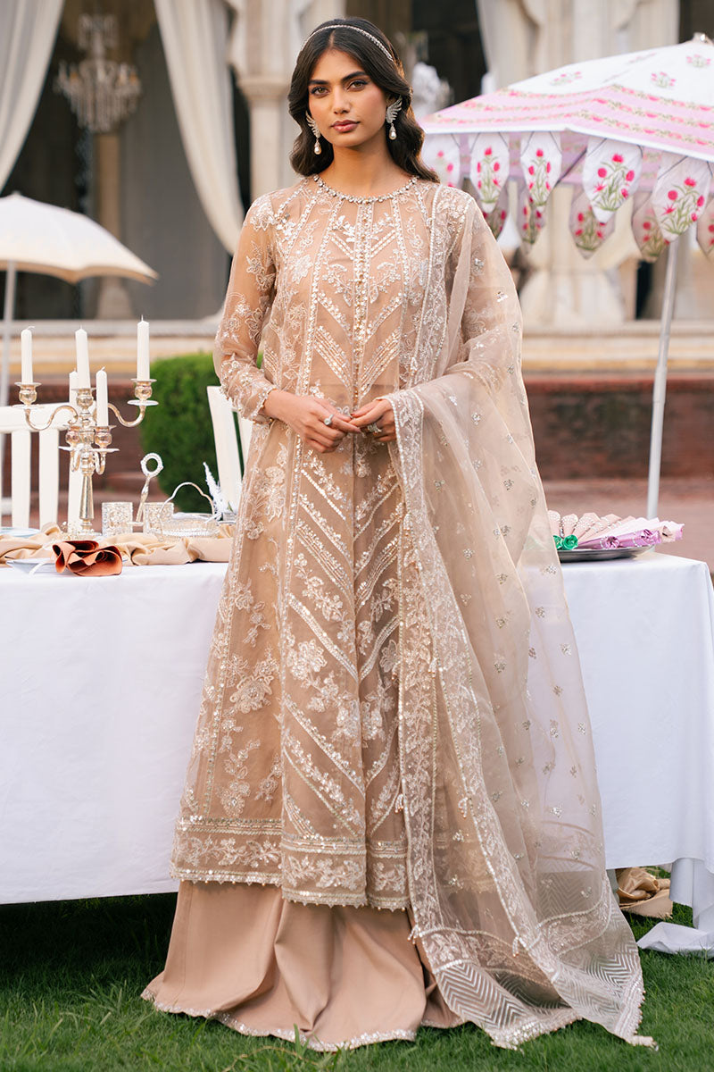 BRONZE BLAZE-3PC ORGANZA EMBROIDERED PRET