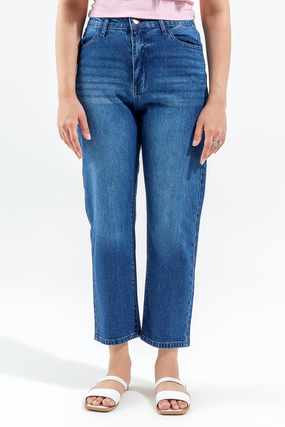 High-Rise Straight Jeans