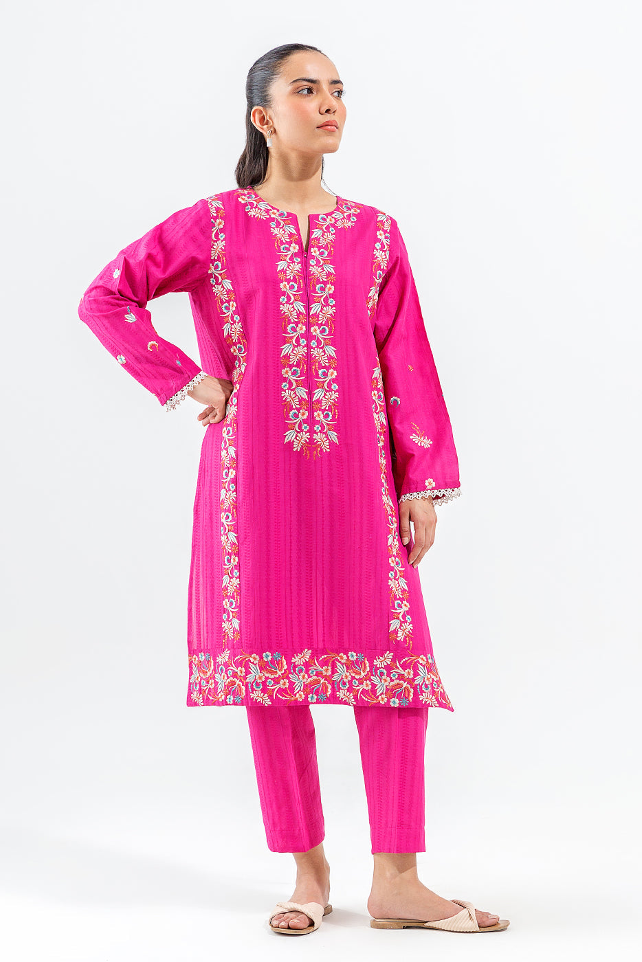2 Piece Embroidered Brocia Jacquard Suit (Pret)