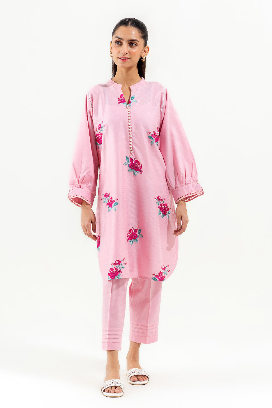 2 Piece Embroidered Jacquard Suit (Pret)