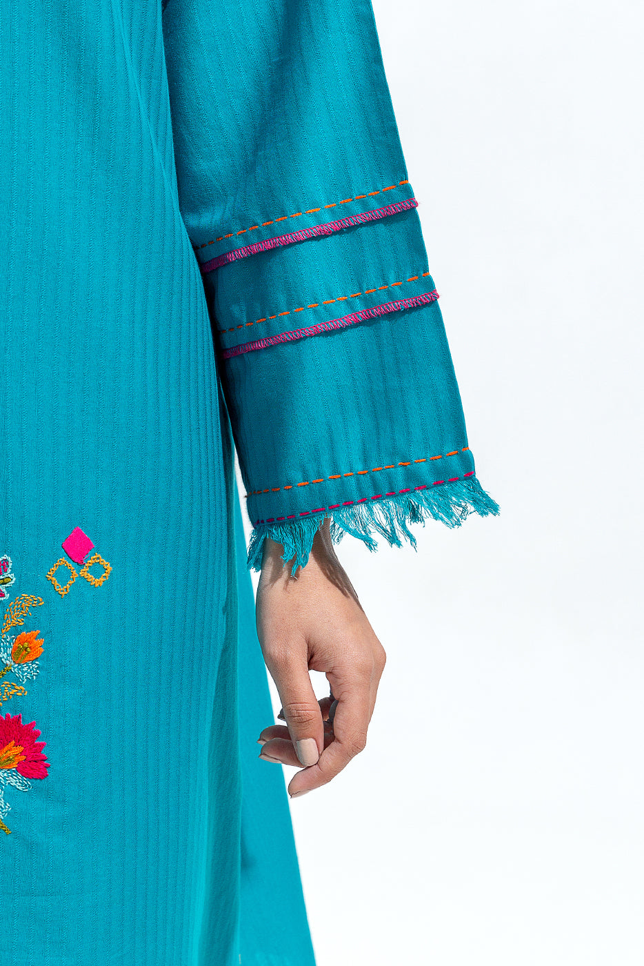 2 Piece Embroidered Self Jacquard Suit (Pret)