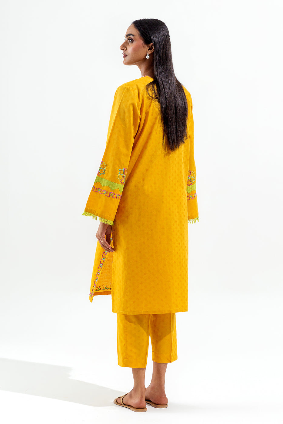 2 Piece Embroidered Self Jacquard Suit (Pret)