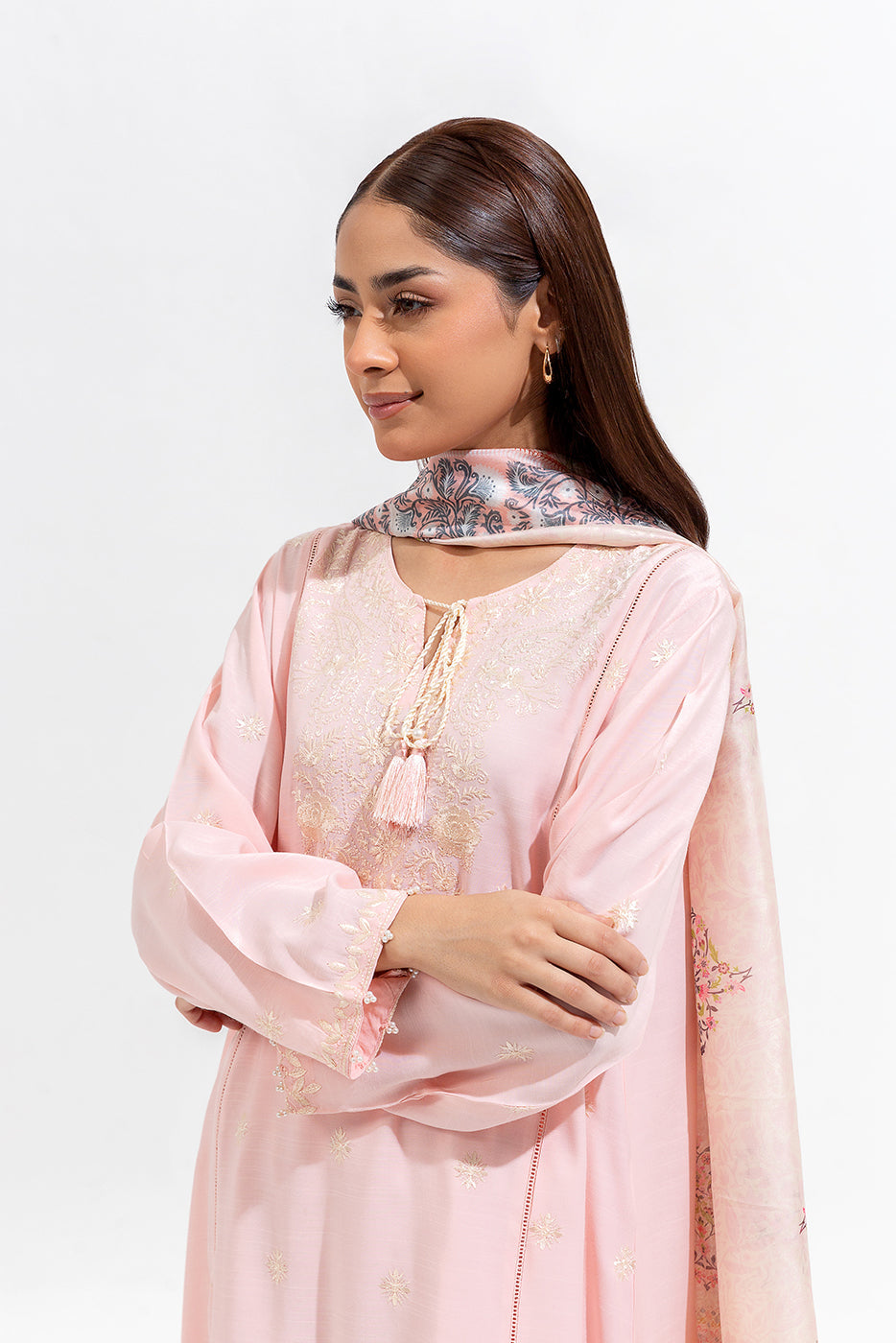 3 Piece Embroidered Silk Suit (Luxury-Pret)