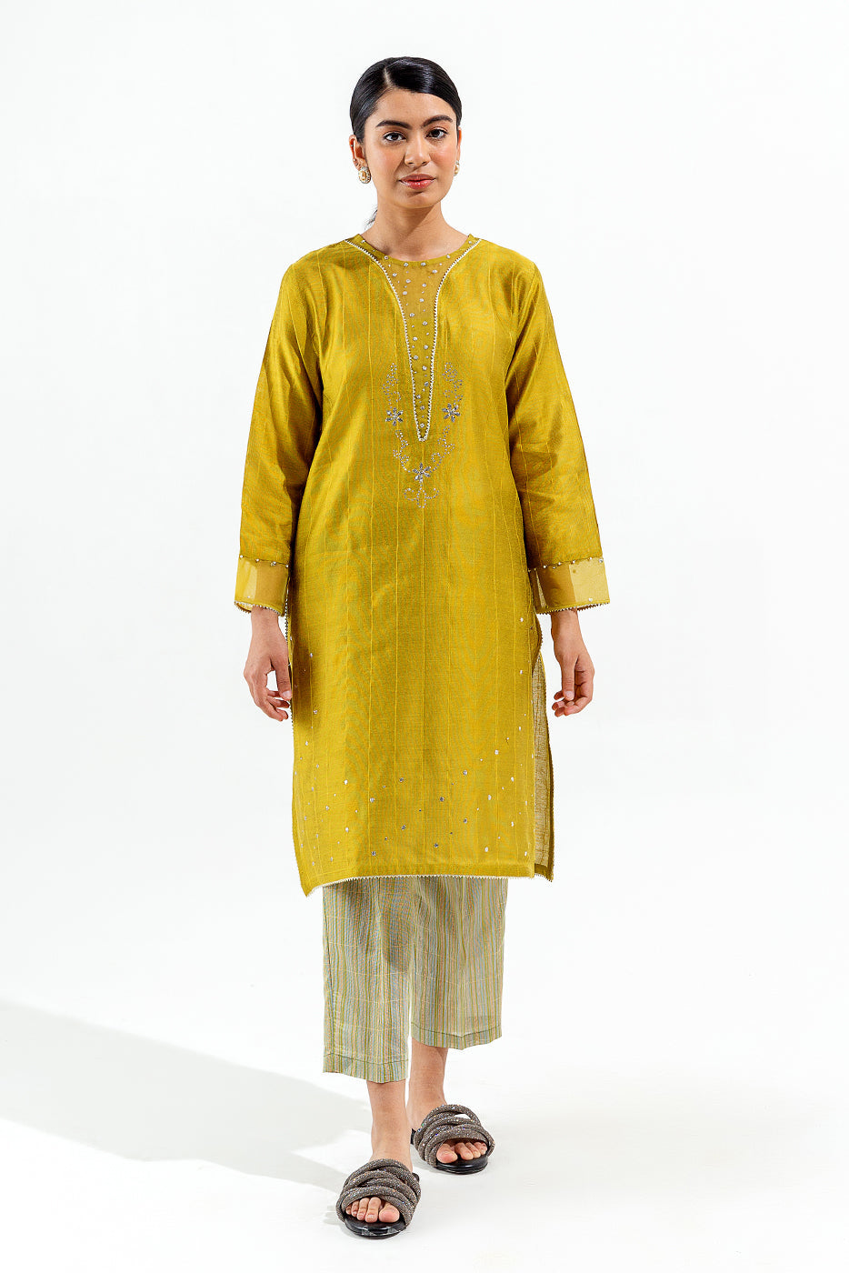 2 Piece Embroidered Two Tone Suit (Luxury Pret)