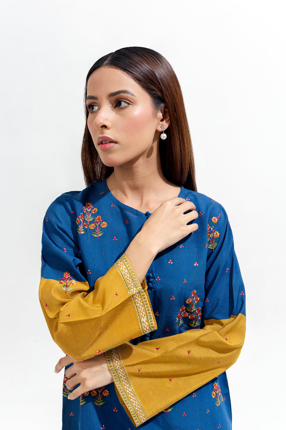 2 Piece Embroidered Two Tone Suit (Luxury-Pret)