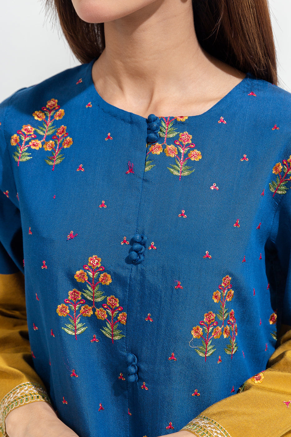 2 Piece Embroidered Two Tone Suit (Luxury-Pret)