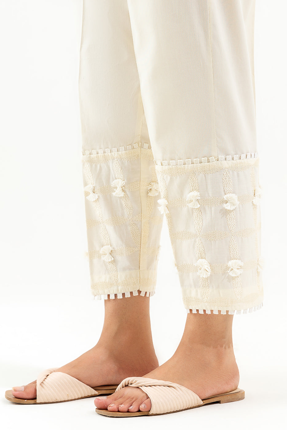 EMBROIDERED STRAIGHT PANTS
