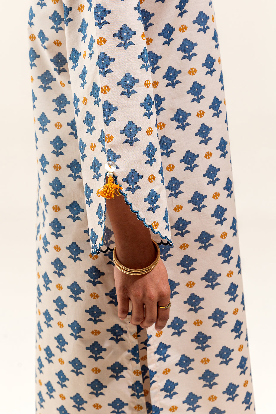 2 Piece Printed Suit-Whispering Yale (Unstitched)