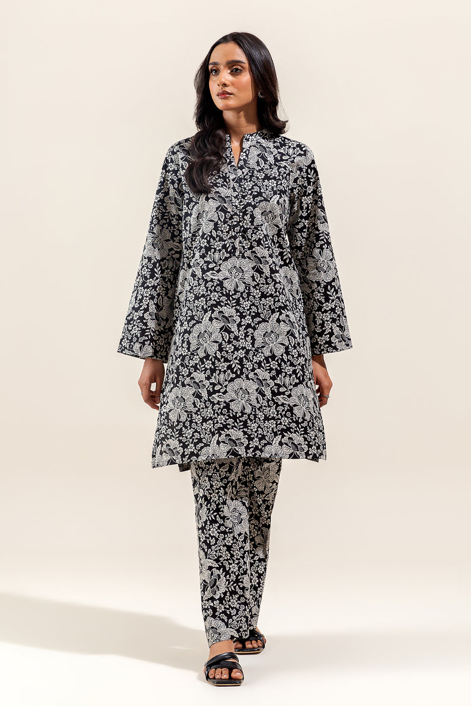 2 Piece Printed Suit-Midnight Arcade (Unstitched)