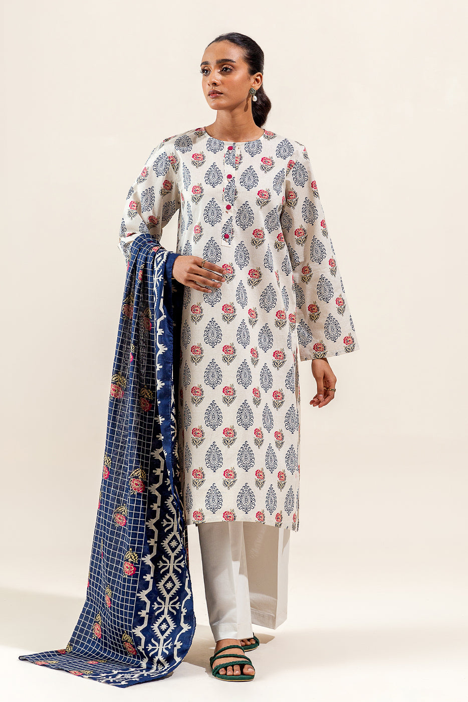 2 Piece Printed Suit-Pale Bliss (Unstitched)