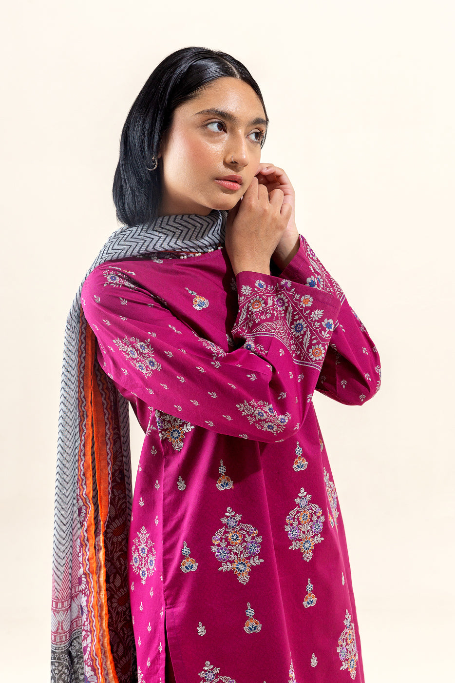 3 Piece Embroidered Lawn Suit-Mulberry Adorn (Unstitched)