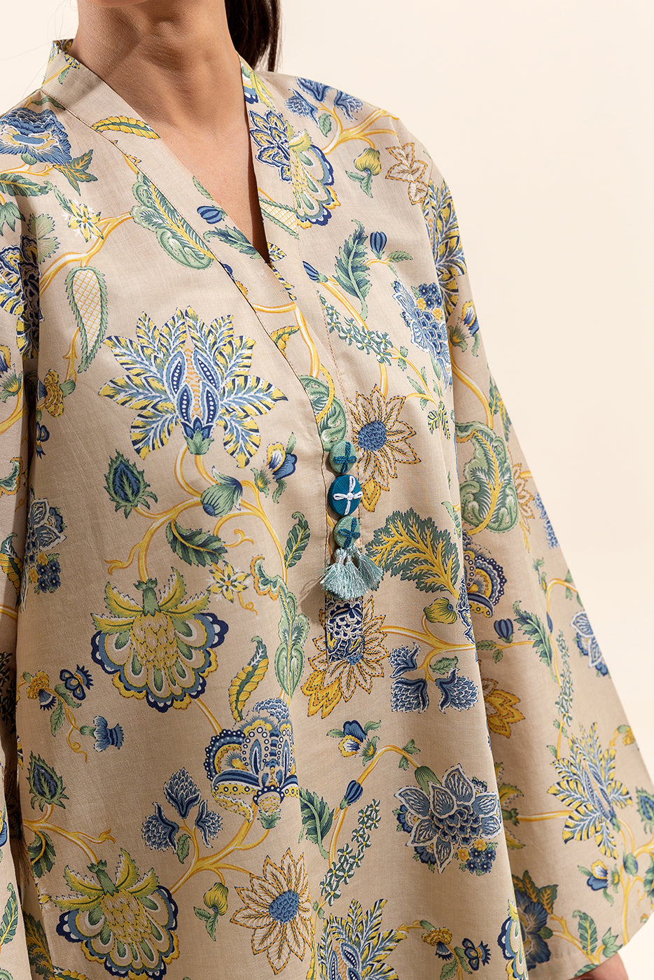 3 Piece Printed Lawn Suit-Jacobean Fantasy (Unstitched)