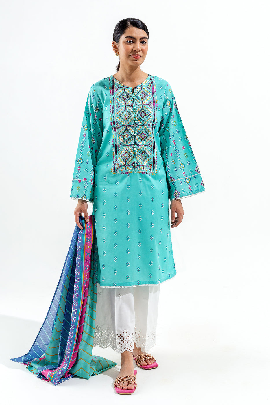 2 Piece Embroidered Lawn Suit (Pret)