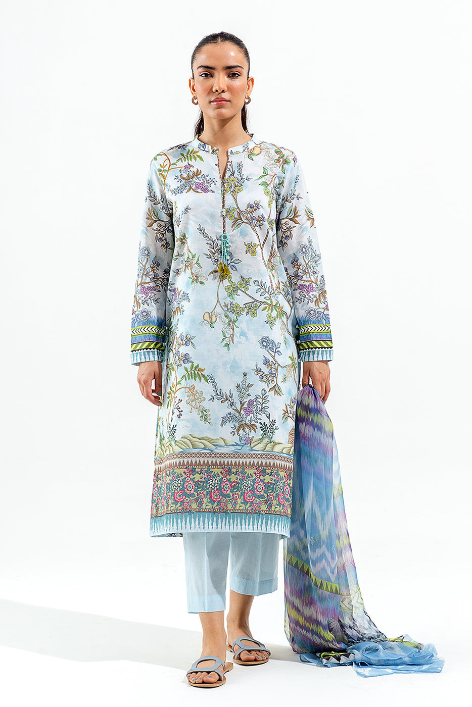 3 Piece Printed Lawn Suit (Pret)