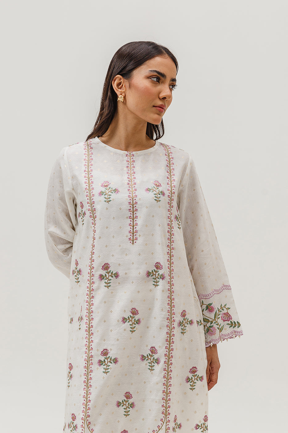 Embroidered Jacquard Shirt (Luxury-Pret)