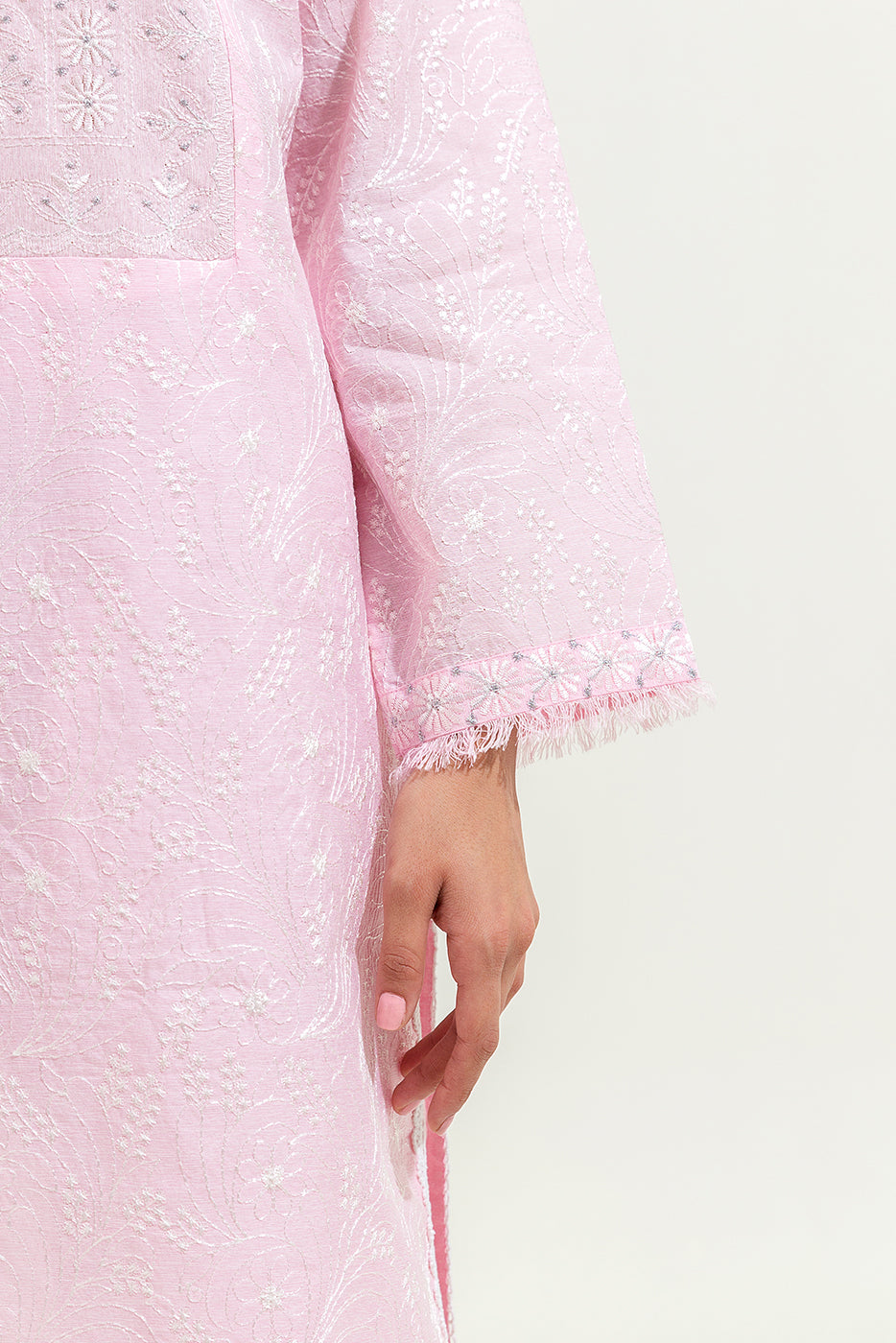 2 Piece Embroidered Slub Suit (Luxury-Pret)