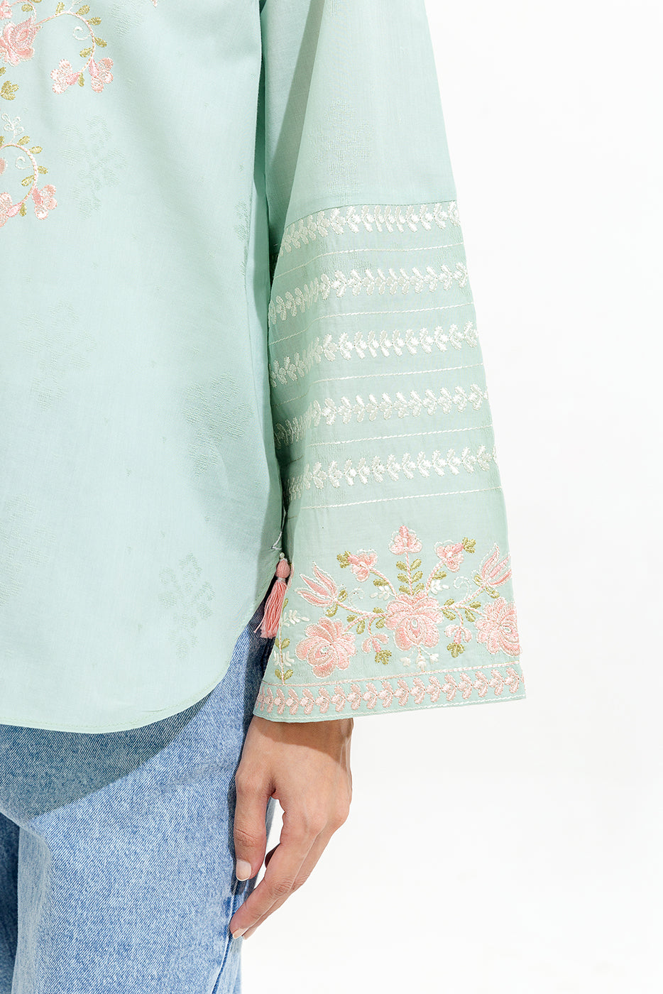 Embroidered Jacquard Top (Pret)