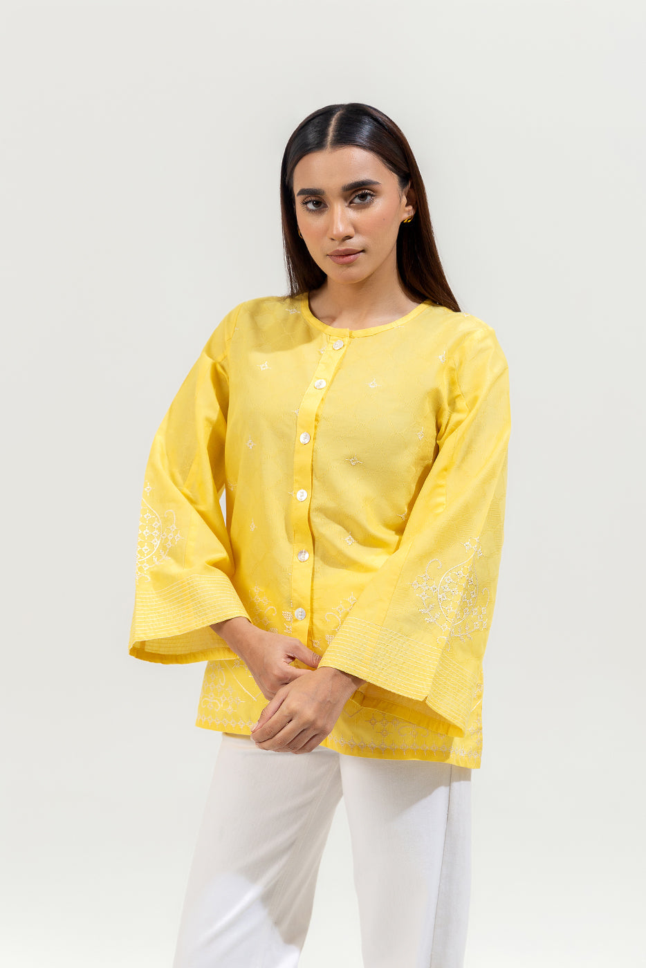 Embroidered Jacquard Top (Pret)