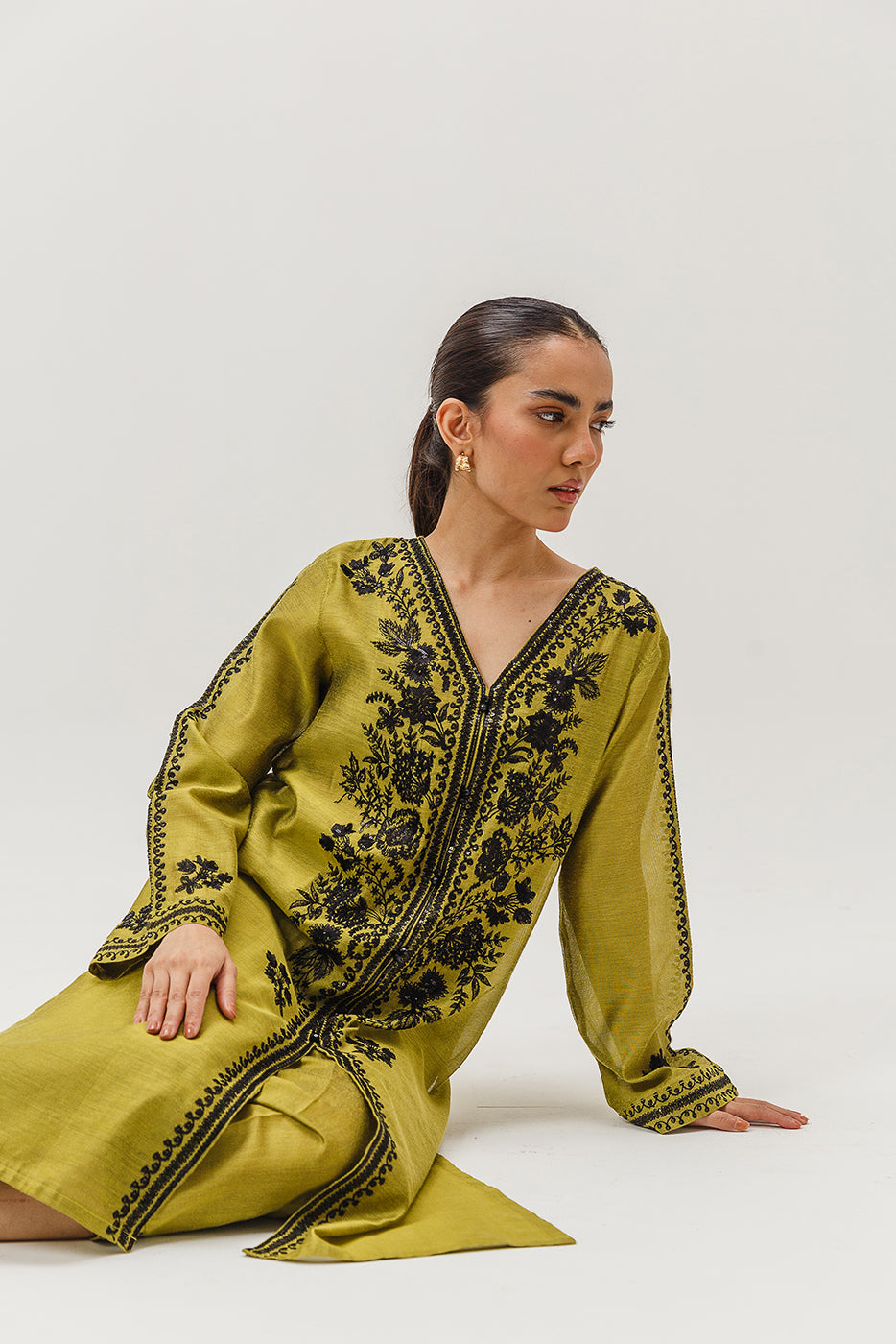 2 Piece Embroidered Two Tone Suit (Luxury-Pret)