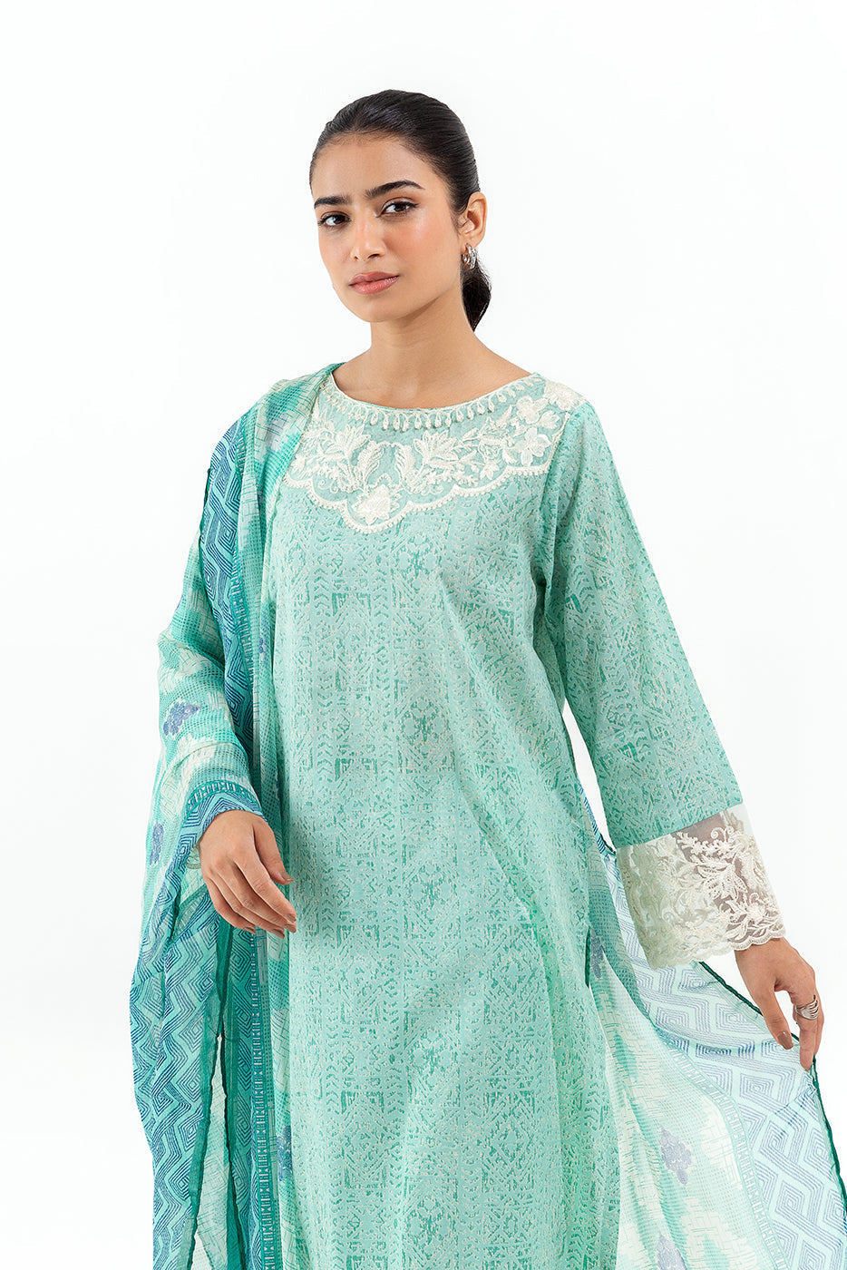 3 Piece Embroidered Lawn Suit (Pret)