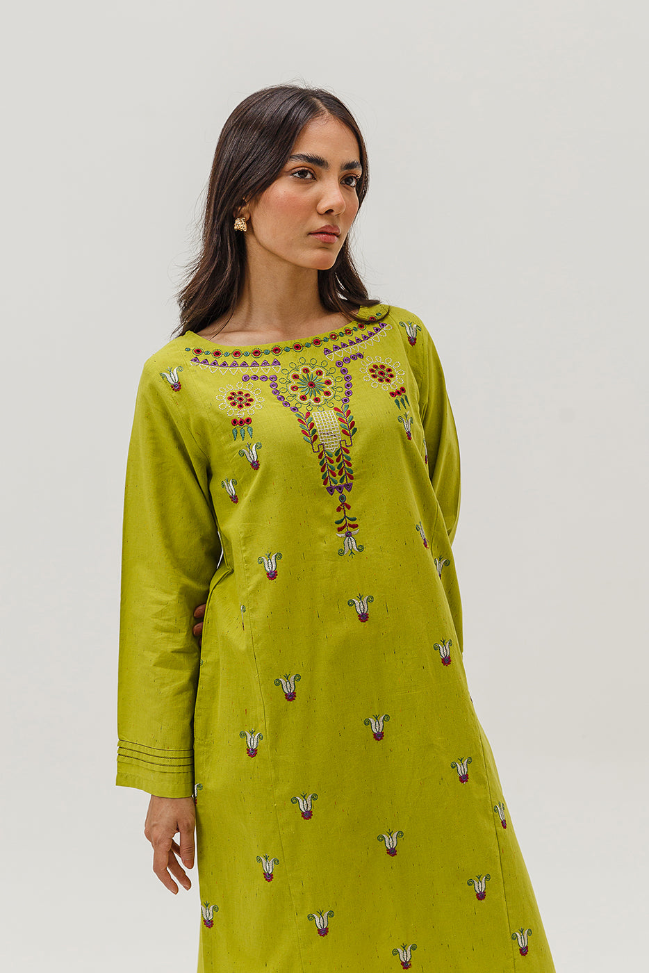 2 Piece Embroidered Multi Naps Suit (Pret)