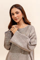 2 Piece Embroidered Two Tone Suit-Harbor Grey (Unstitched)