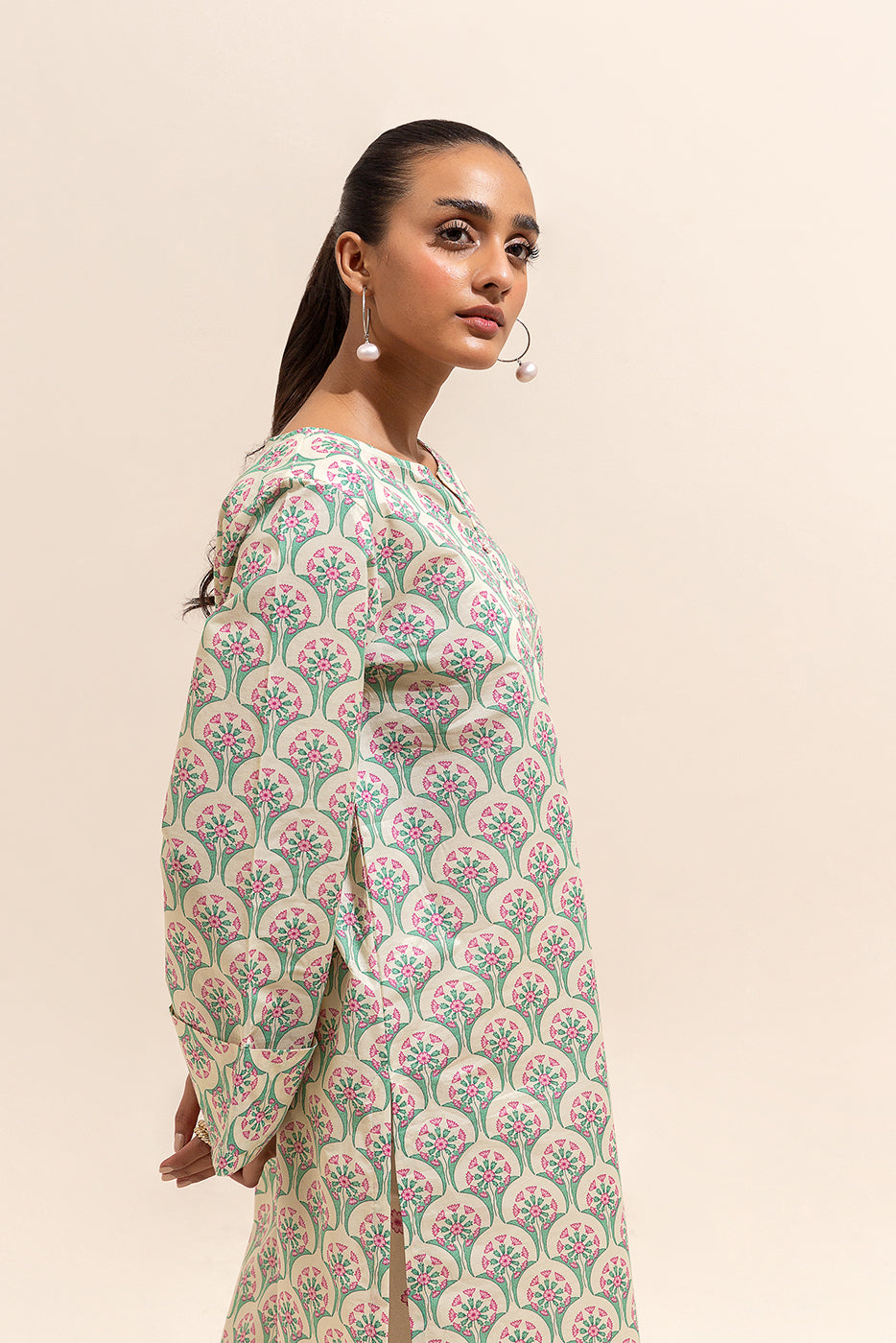 2 Piece Printed Lawn Suit-White Foliate (Unstitched)