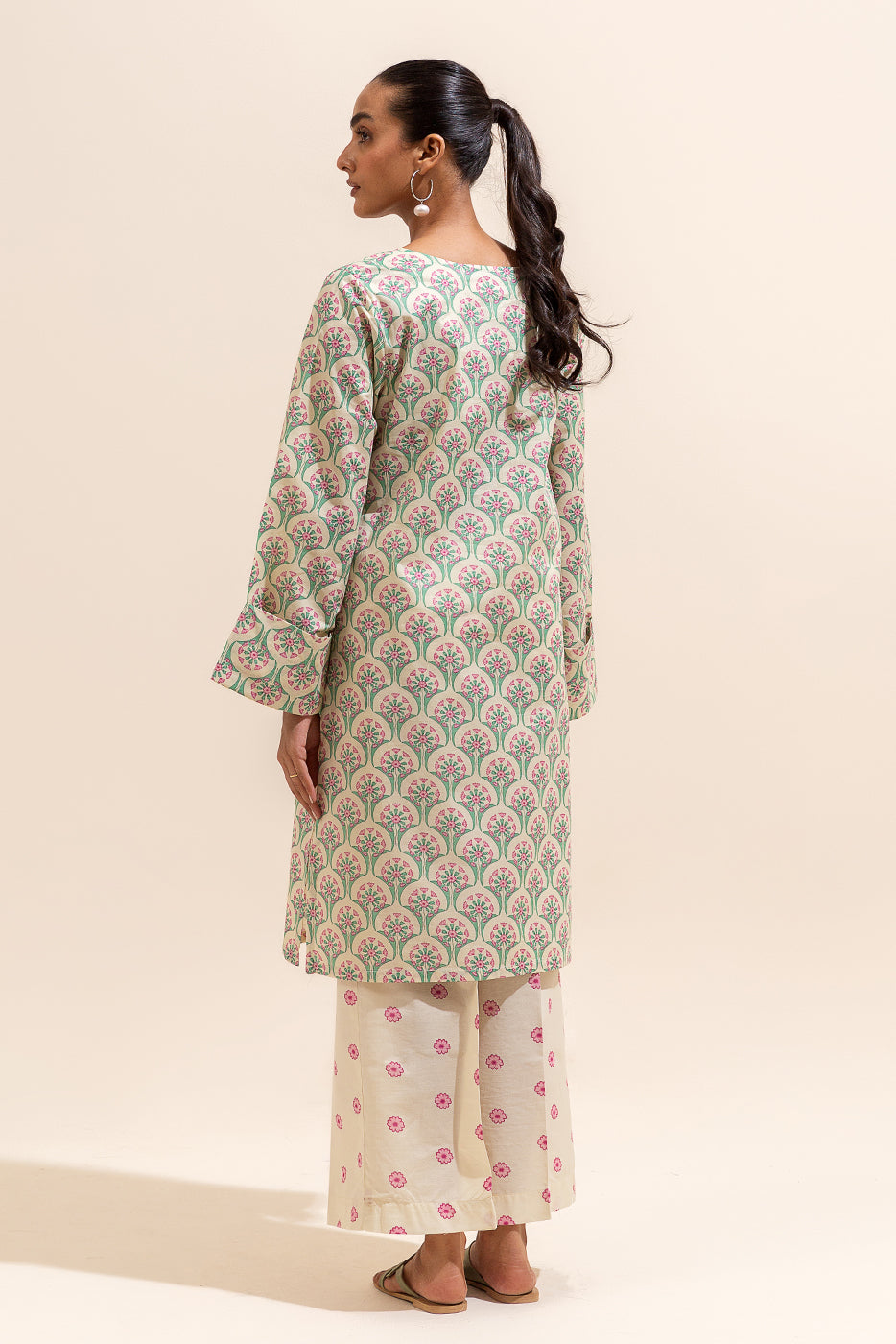 2 Piece Printed Lawn Suit-White Foliate (Unstitched)