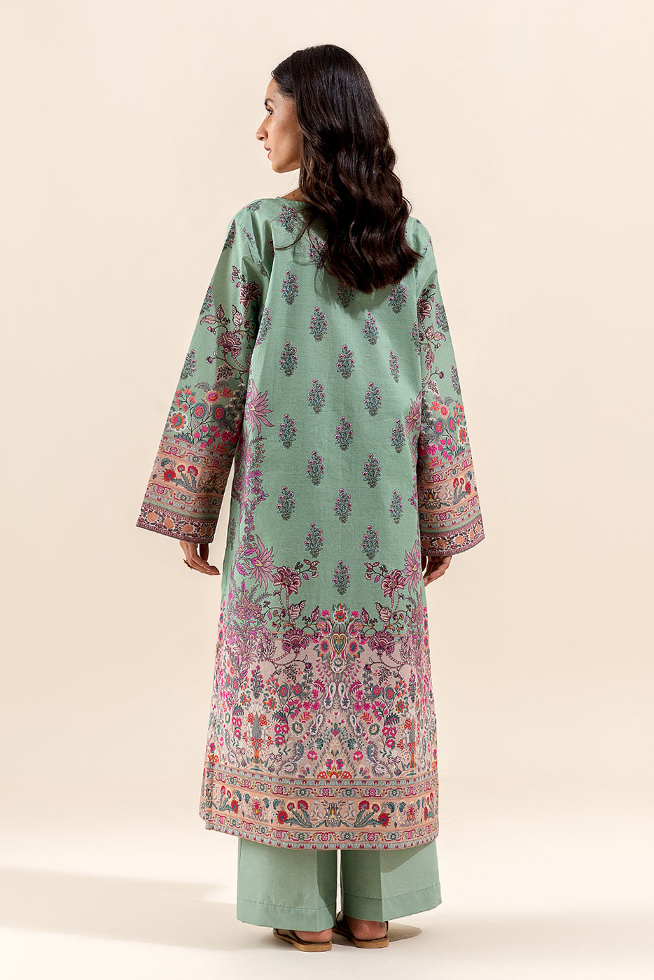 2 Piece Embroidered Lawn Suit-Tropical Tide (Unstitched)