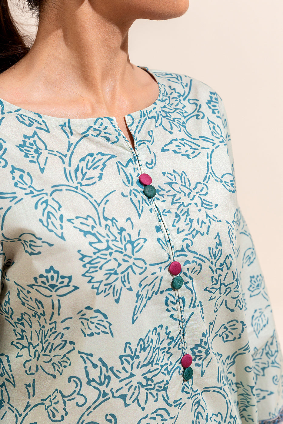 3 Piece Printed Lawn Suit-Pearl Glaze (Unstitched)